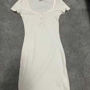 Aritzia milky white/pink dress